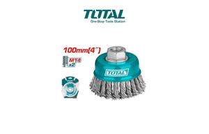 TOTAL SPAZZOLA A TAZZA  100mm ACCIAIO -  M14