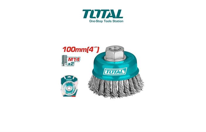 TOTAL SPAZZOLA A TAZZA  100mm ACCIAIO -  M14