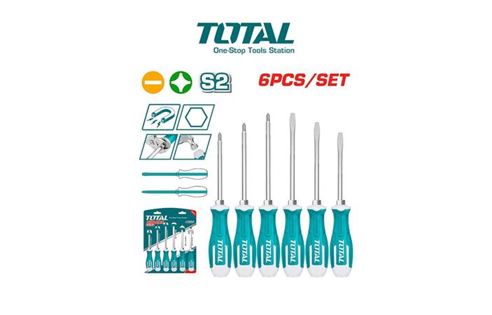 TOTAL SET CACCIAVITI A TESTA BATTENTE 6pz